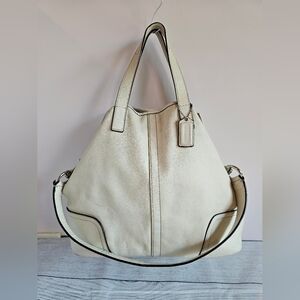 Coach F27728 Hadley Cream Leather Hobo Shoulder Bag